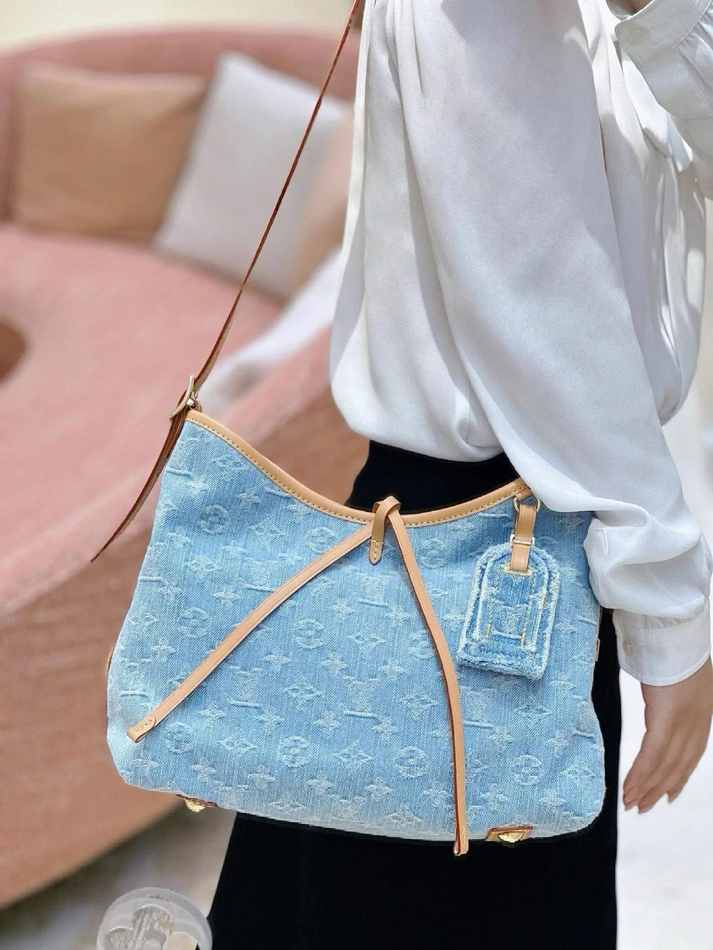 LV Carryall Denim Bag